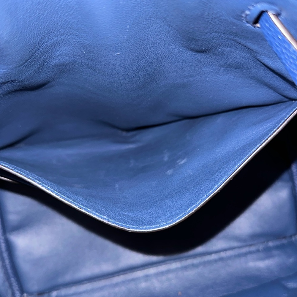 🔥🔥🔥Authentic Salvatore Ferragamo The Studio Blue Leather Studded Backpack - Picture 14 of 16